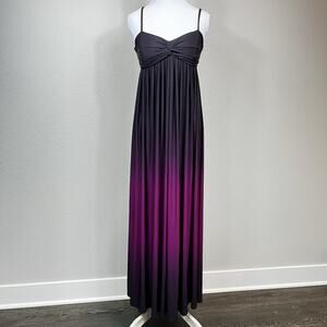 Y2K‎ Maxi Dress Sleeveless Sz 4 Whimsigoth Dark Romantic Plum Ombre Fairy Vamp